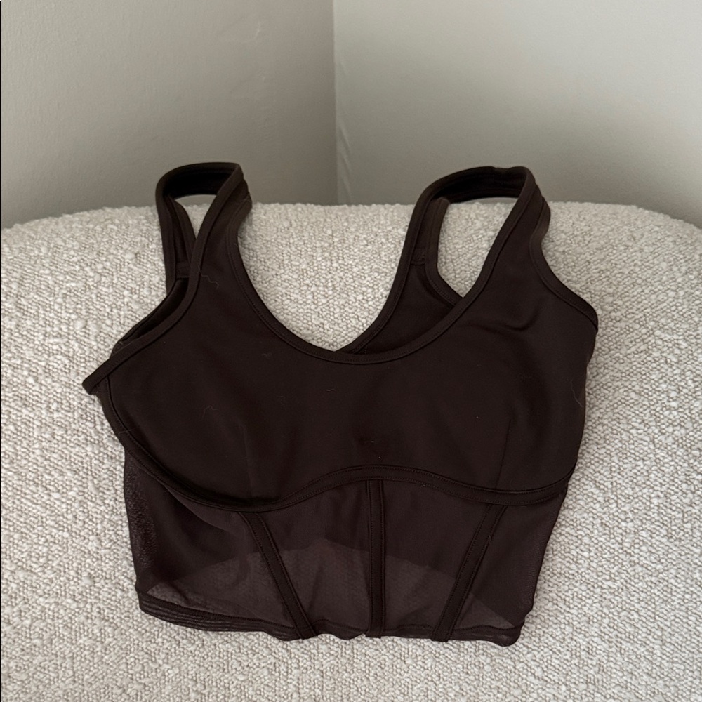 All mesh Women's Brown Sports Bra